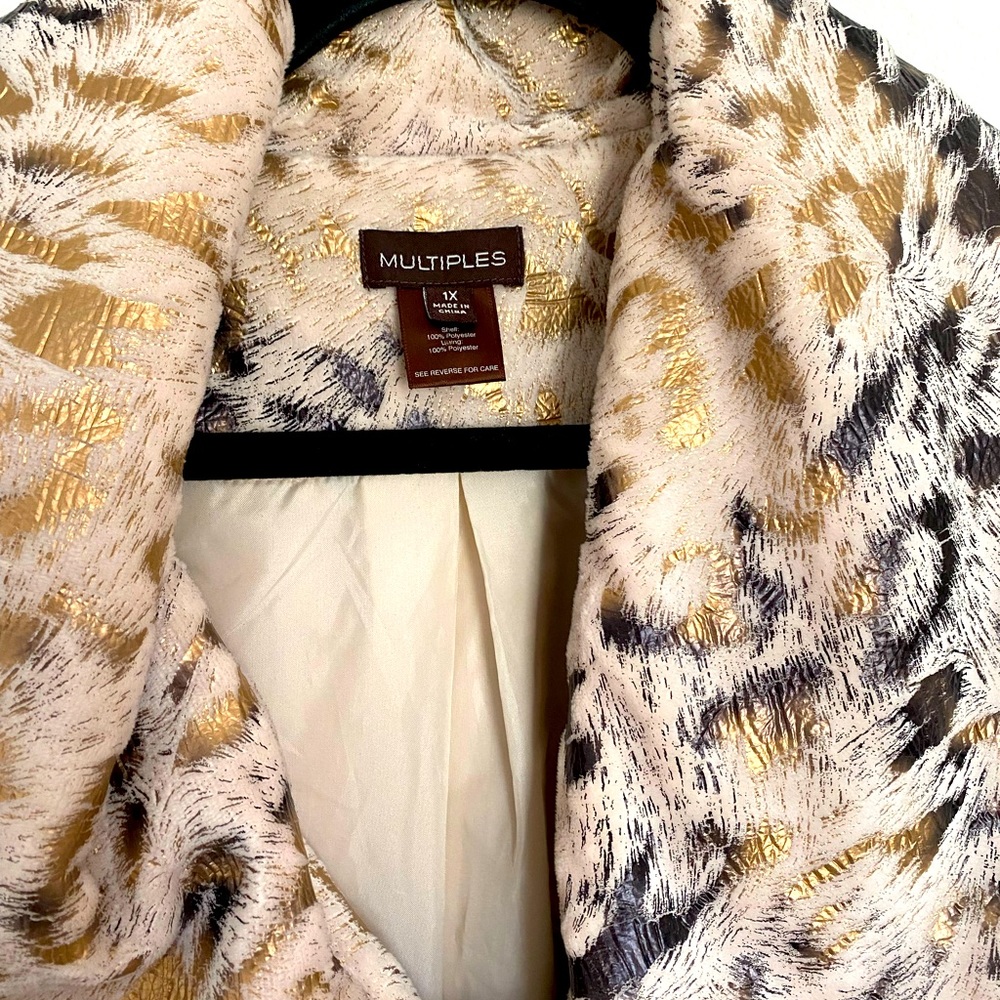 Multiples Faux Fur Animal Print Jacket Size 1X